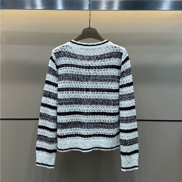 Celine Black and White Striped Cardigan - Picture 3 of 4